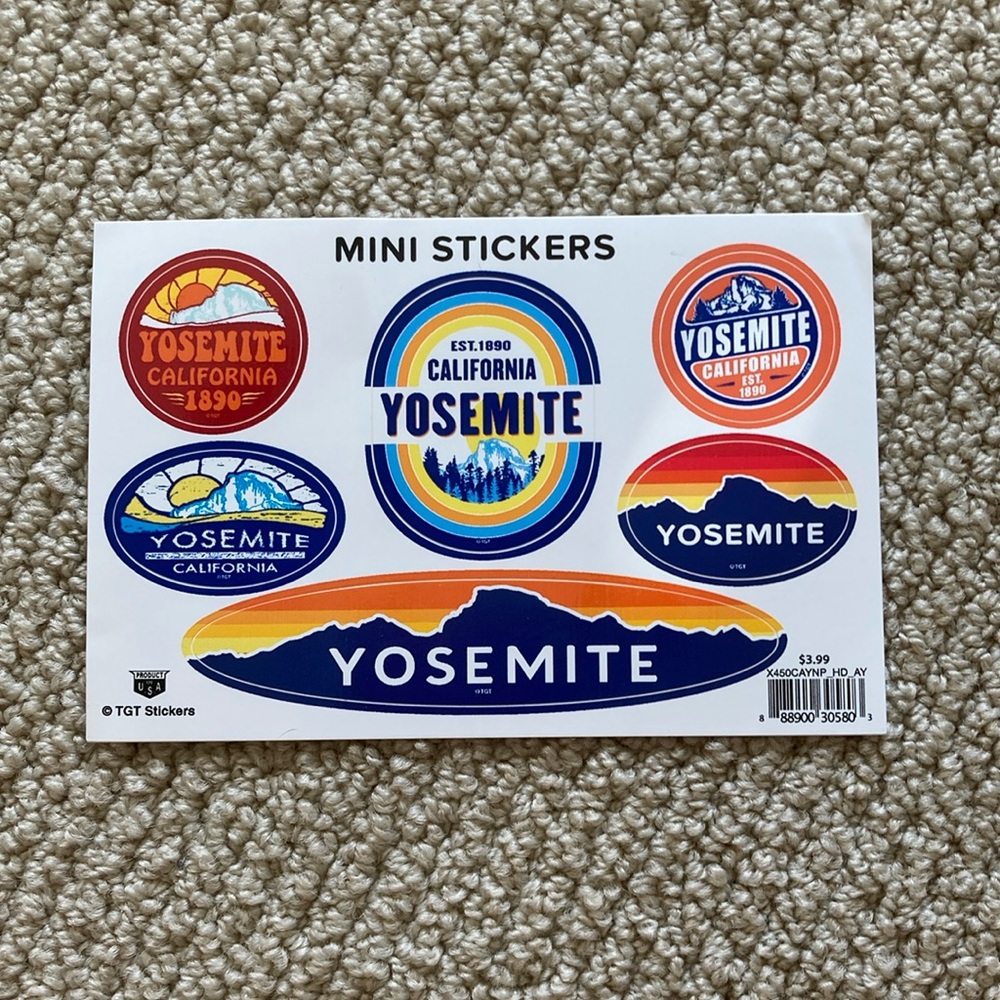 Yosemite California National Park Mini Sticker Set Large Graphic Parks Project